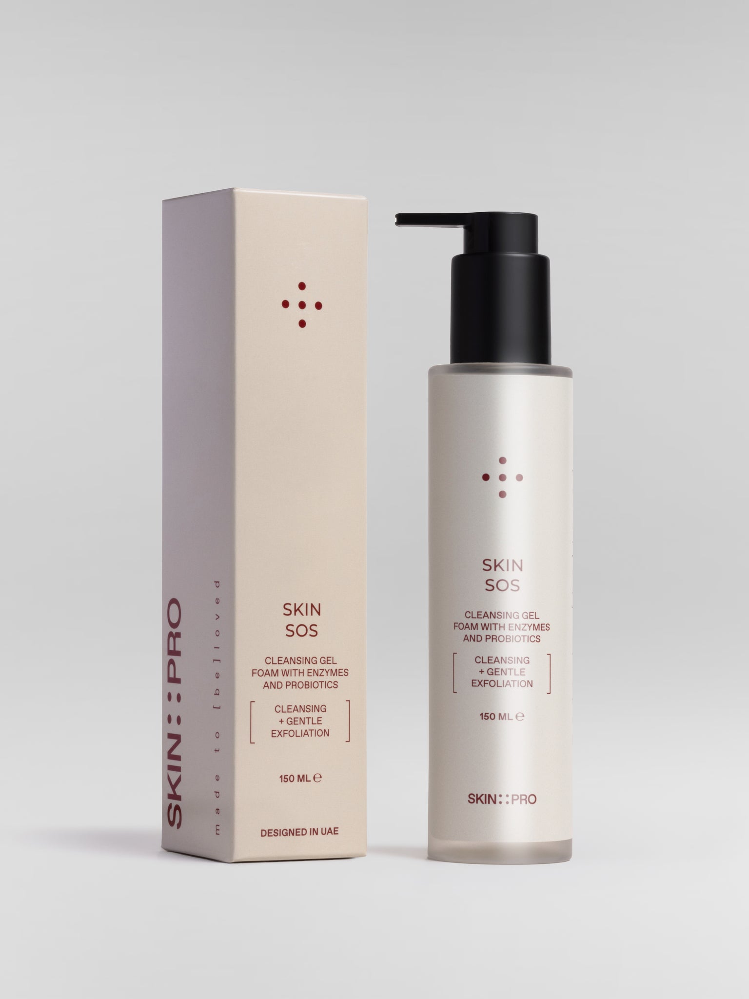 SkinSos cleansing gel foam with enzymes and probiotics